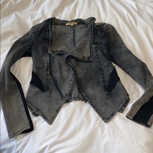 Badass acid wash jacket with studs